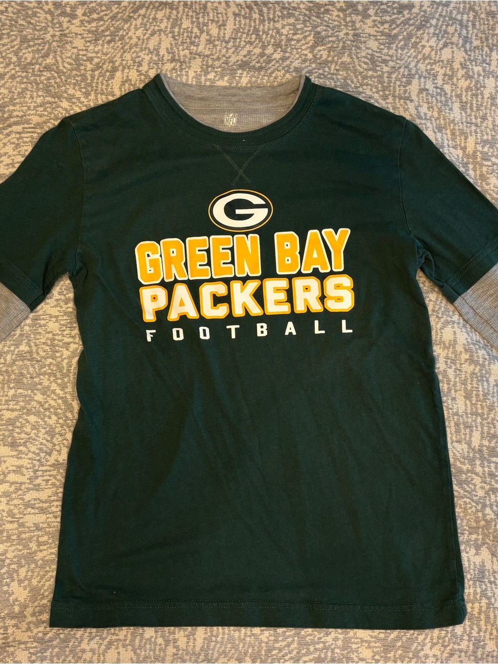 NFL Green Bay Packers Long Sleeve Tee in Green & Gold